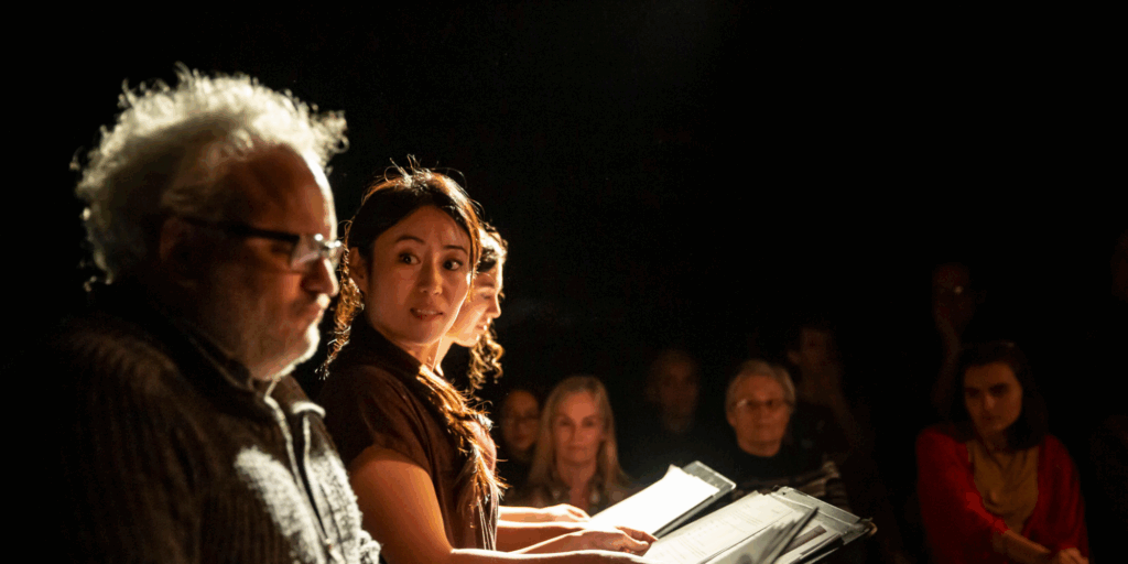 actors in a staged reading of a new play